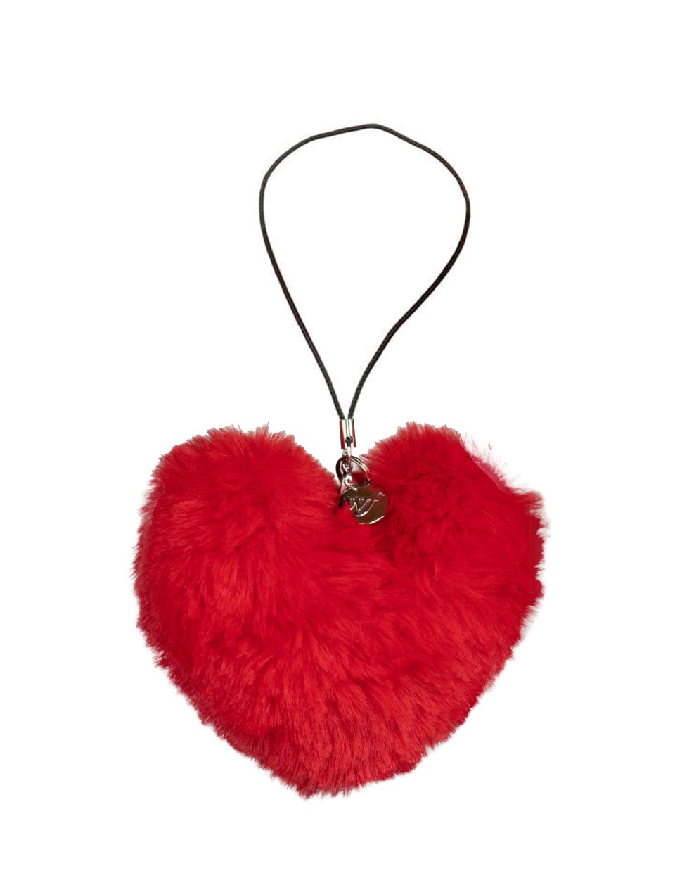 Fuzzy Red Heart w/ WF Charm Accessory