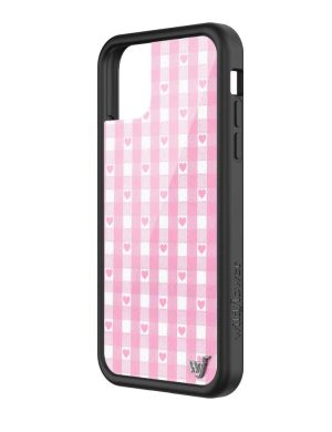 Pink Gingham Hearts iPhone Case