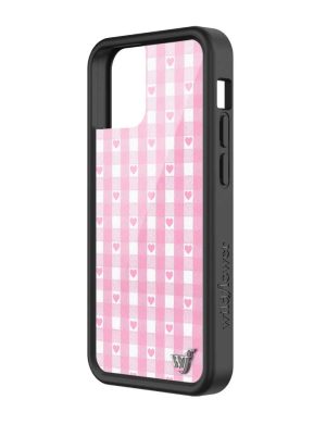 Pink Gingham Hearts iPhone Case
