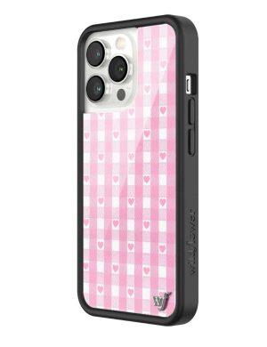 Pink Gingham Hearts iPhone Case
