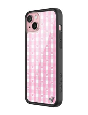 Pink Gingham Hearts iPhone Case