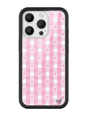 Pink Gingham Hearts iPhone Case