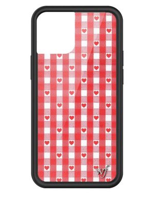 Red Gingham Hearts iPhone Case